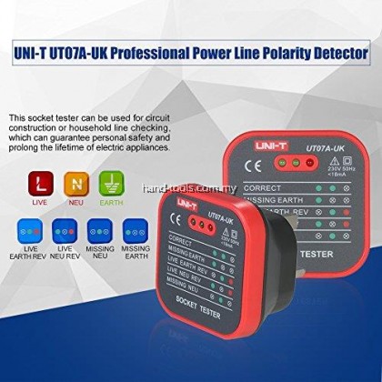 UNI-T UT07A-UK 18 AMP ELCB & SOCKET TESTER