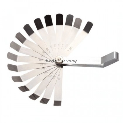 SATA-09402 16 Pc. Feeler Gauge Set 0.05-1.00mm(0.05, 0.10, 0.15, 0.20, 0.25, 0.30, 0.35, 0.40, 0.50, 0.55, 0.60, 0.70, 0.75, 0.80, 0.90, 1.00mm)