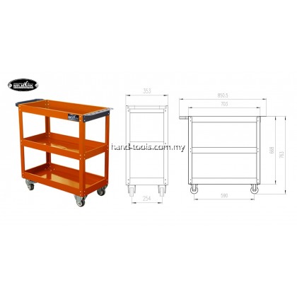 Mr.Mark MK-EQP-0308 3 Level Mechanic Tool Cart Trolley