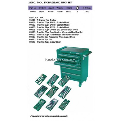 sata 09917 212PC TOOL STORAGE AND TRAY SET