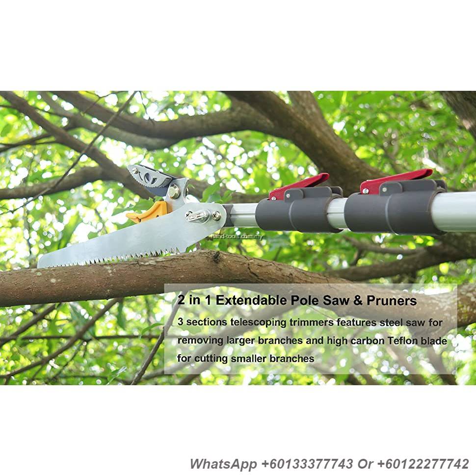 PANYI EXTENSION PRUNE SAW 5.5m LONG REACH TELESCOPIC ALUMINUM HANDLE GALAH POKOK PANJANG 5.5m