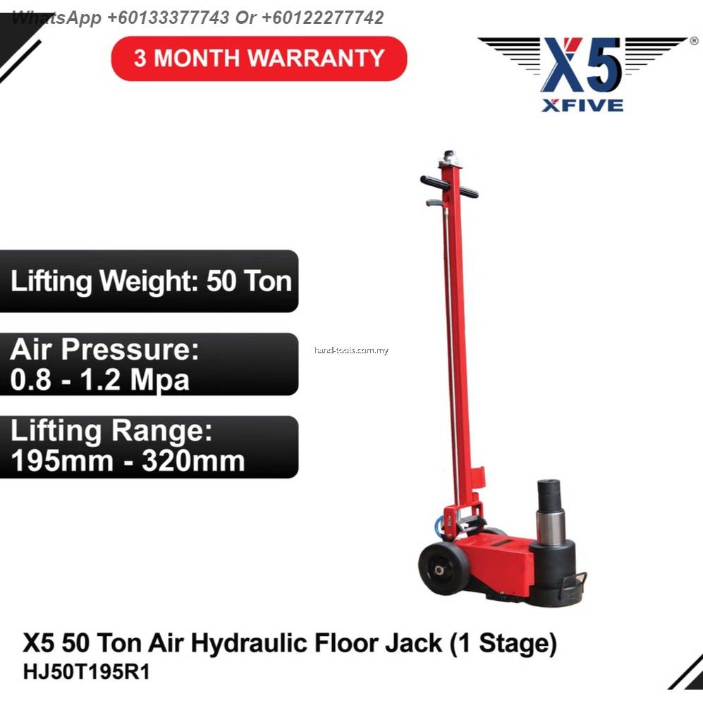 X5 HJ50T195R1 50 TON 1 STAGE Heavy Duty Hybrid Lift Pneumatic Air