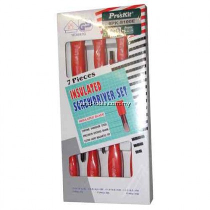 Proskit 8PK-8100E Set Pemutar Skru Penebat 1000V (7 Keping) Insulated Screwdriver Set (1000V) Proskit 8PK-8100E Set Pemutar Skru Penebat 1000V (7 Keping) Insulated Screwdriver Set (1000V)