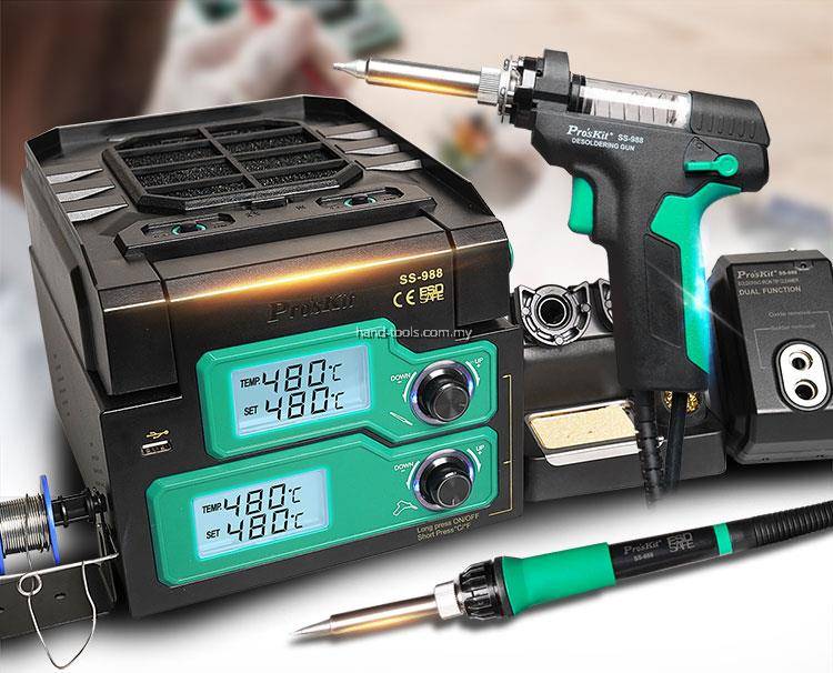 Pro'sKit SS988C 6 IN 1 Multifunction Solderingiron/Desoldering St