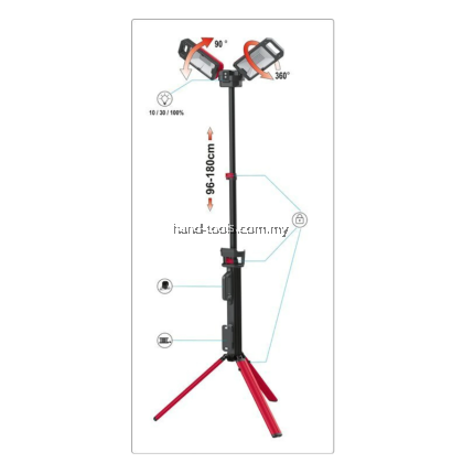 YATO YT-81811 SMD LED 5,000lm Portable Stand Floodlight, Corded/Rechargeable