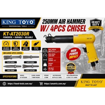 kingtoyo kt-at2030r 250mm Air hammer w/4pcs chisel