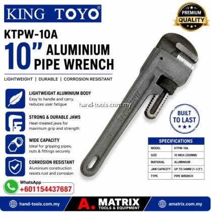 kingtoyo ktpw-10a10inch Aluminium Pipe Wrench