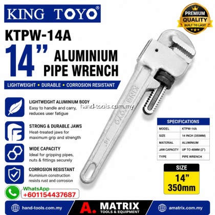 kingtoyo ktpw-14a 14inch Aluminium Pipe Wrench kingtoyo ktpw-14a 14inch Aluminium Pipe Wrench