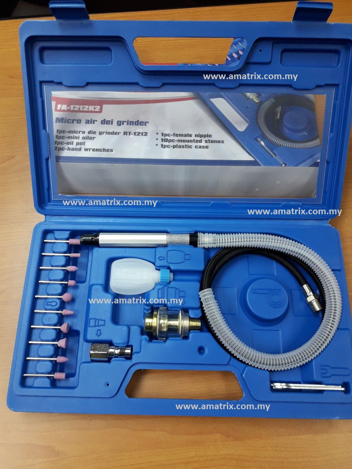 FA1212K2 3mm/1/8" Micro Air Die Grinder Set