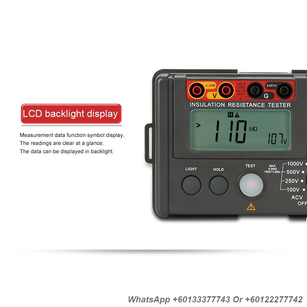 UNIT UT501A 1000V Digital Insulation Resistance Tester Original 12