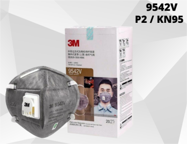 Particulate Mist 3M 9542V KN95/P2 Particulate/ Haze/ Dust/ Mist Disposable Valved ...